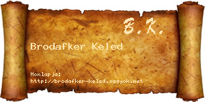 Brodafker Keled névjegykártya